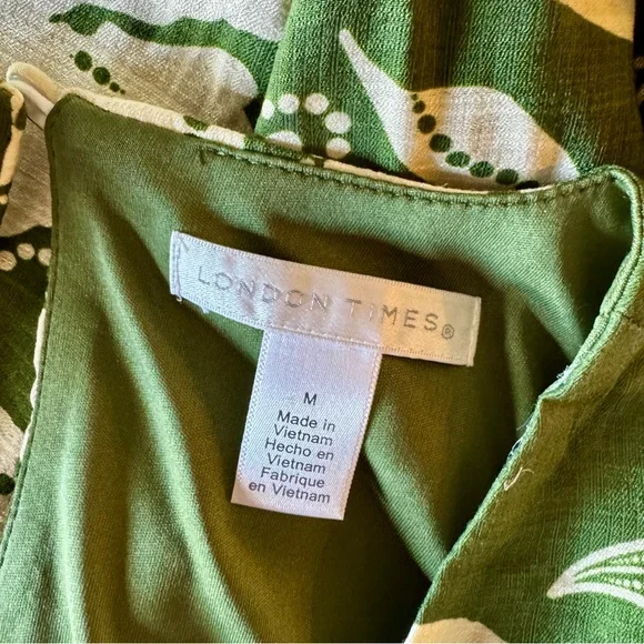 NWT London Times green & cream shift dress M - Picture 11 of 15